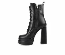 Women's London Rag Meows Lace Up Platform Heeled Boots -Bogs Footwear Shop 3 92